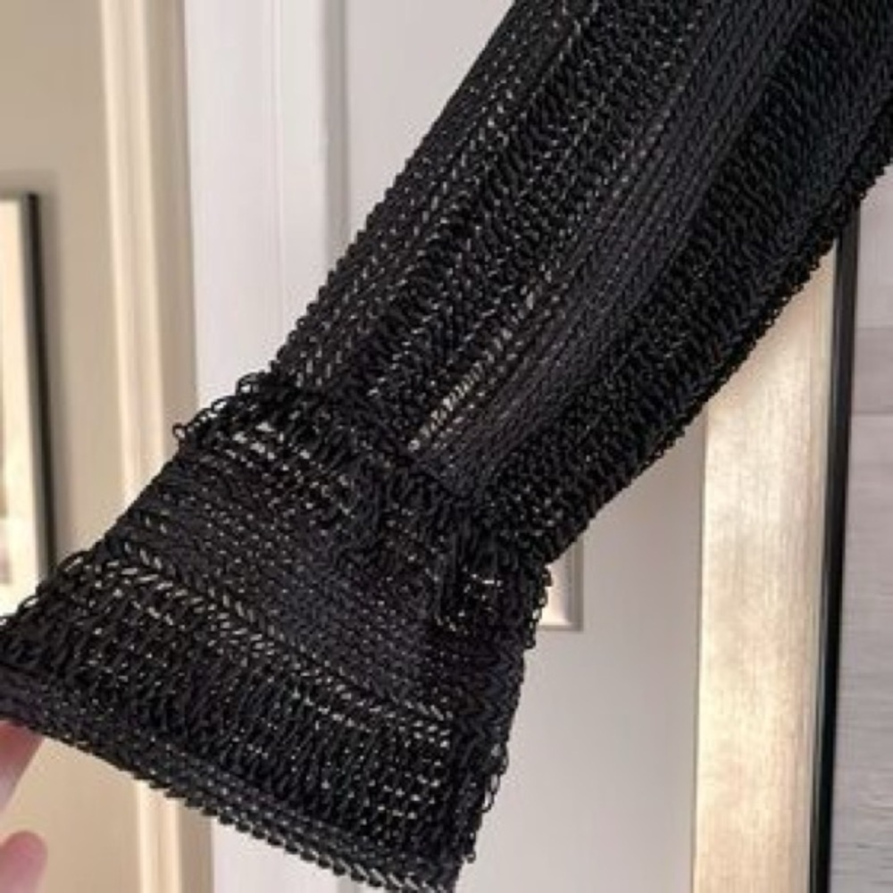 ZARA Black Cropped Long-Sleeve Top – Size M - Picture 2 of 6